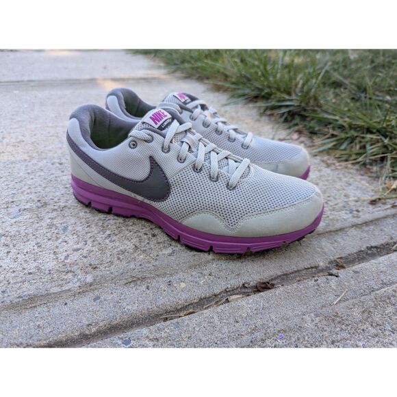 Nike Lunarfly Running Sneakers Womens US Size 8.5 Gym Workout Gray Purple - Picture 1 of 12